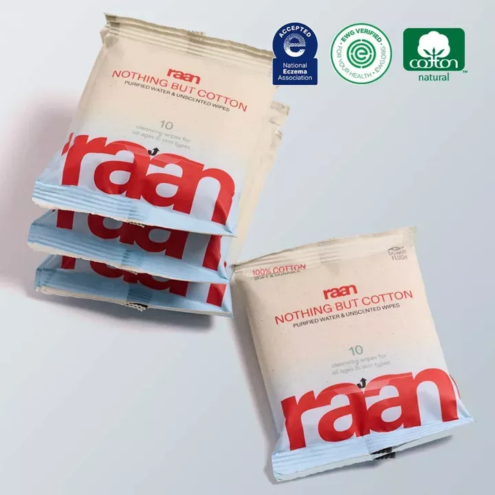 100% COTTON WATER WIPES, UNBLEACHED - TRAVEL PACK BUNDLES