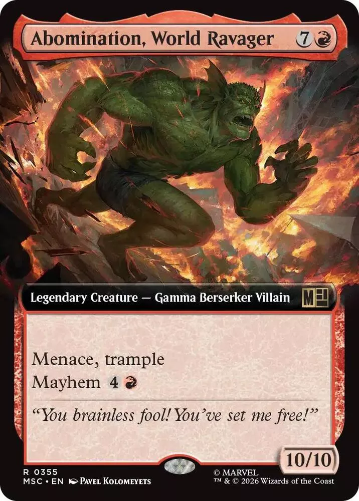Abomination, World Ravager (Extended Art) - #0355 - Commander: Marvel Super Heroes