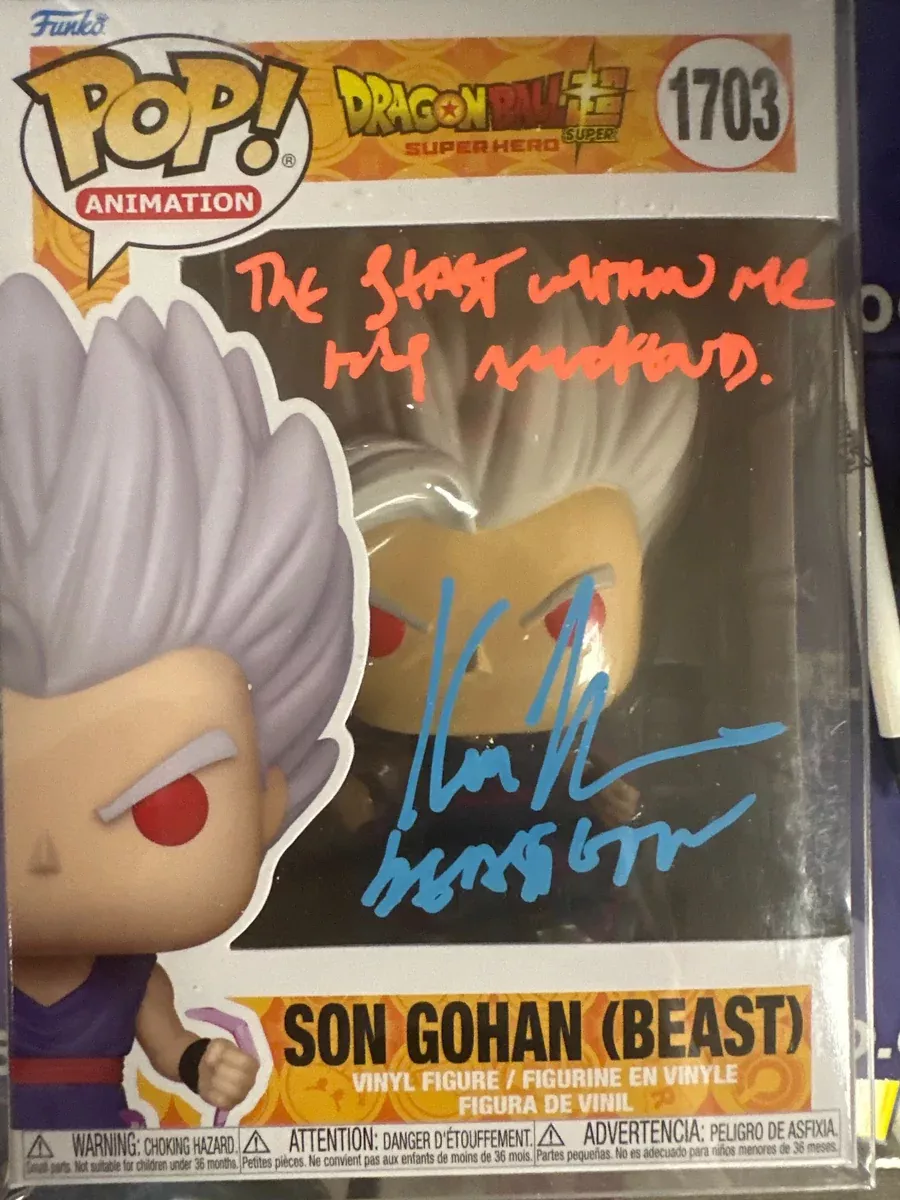 (AUTOGRAPHED by Kyle Hebert) Funko Pop! Anime: Dragon Ball Super - Son Gohan (Beast) #1703 PrimeSignature#PM27567