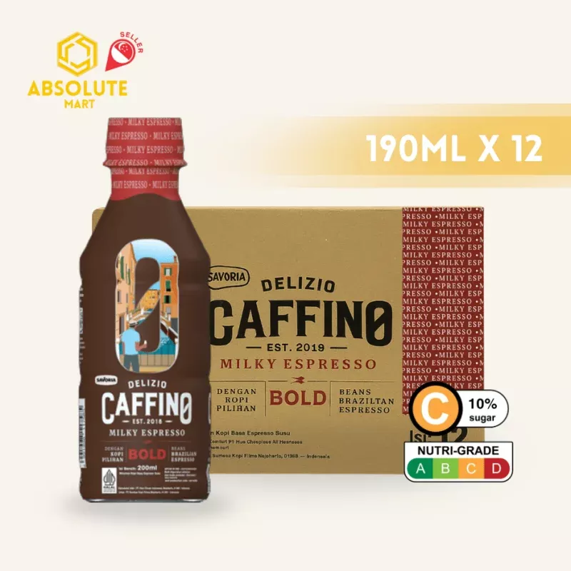DELIZIO CAFFINO Milky Espresso 190ML X 12 (BOTTLE)