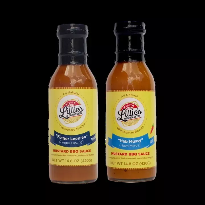 "Finger Leek-en"/"Hab Mussy" Mustard BBQ Sauces, 12-14.8oz