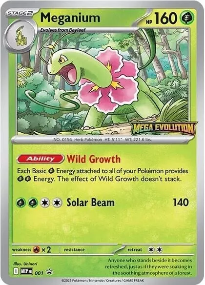 Meganium (Stamped) - #001 - Mega Evolution Promo