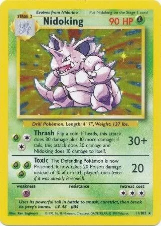 Nidoking (Heavily Played) - Base Set - #11/102