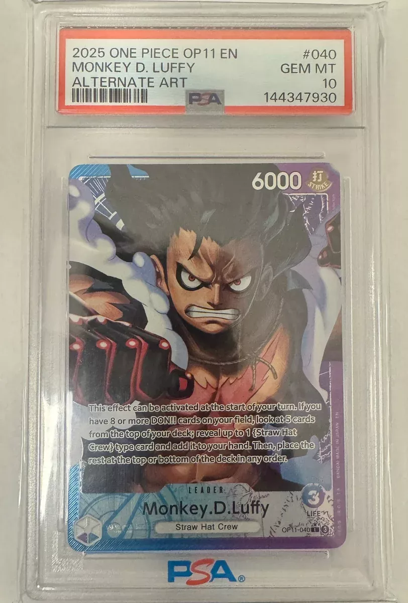 (PSA 10) 2025 One Piece A Fist of Divine Speed Alternate Art Monkey D. Luffy (OP11-040)