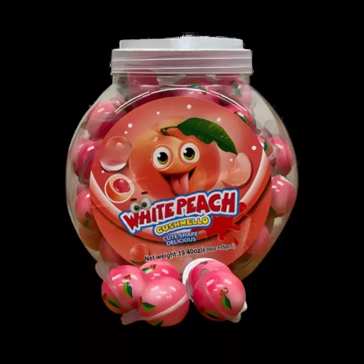 Zoomi White Peach Gushmello Gummy Candy Jar 0.35oz - 55ct