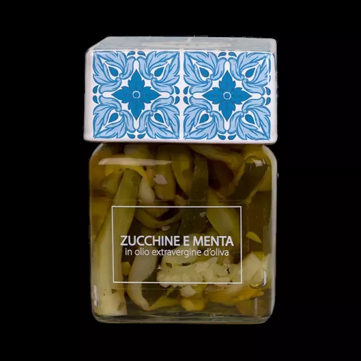 Zucchini with Mint in Olive Oil, Ceramic Lid